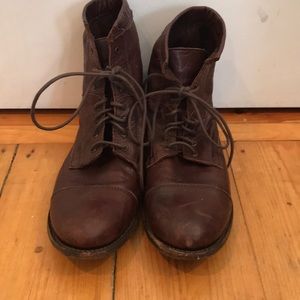 Frye lace up boots